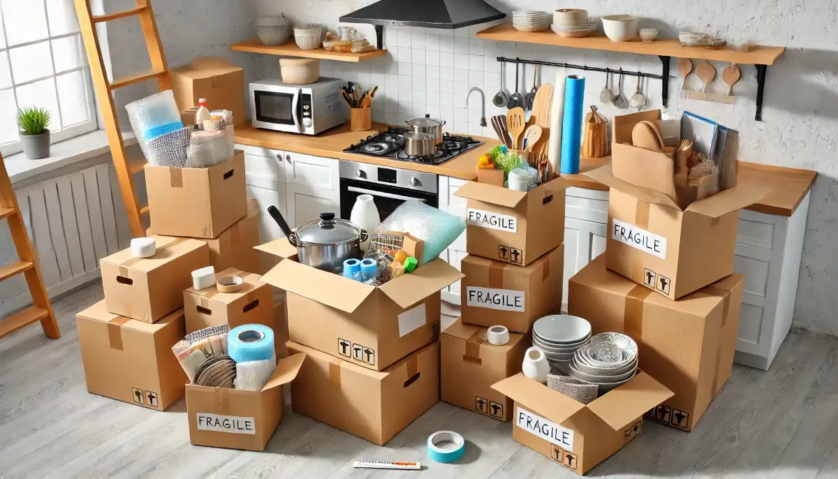 Kitchen packing when moving