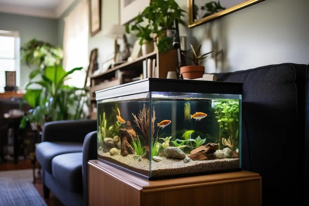 Fish tank in a house